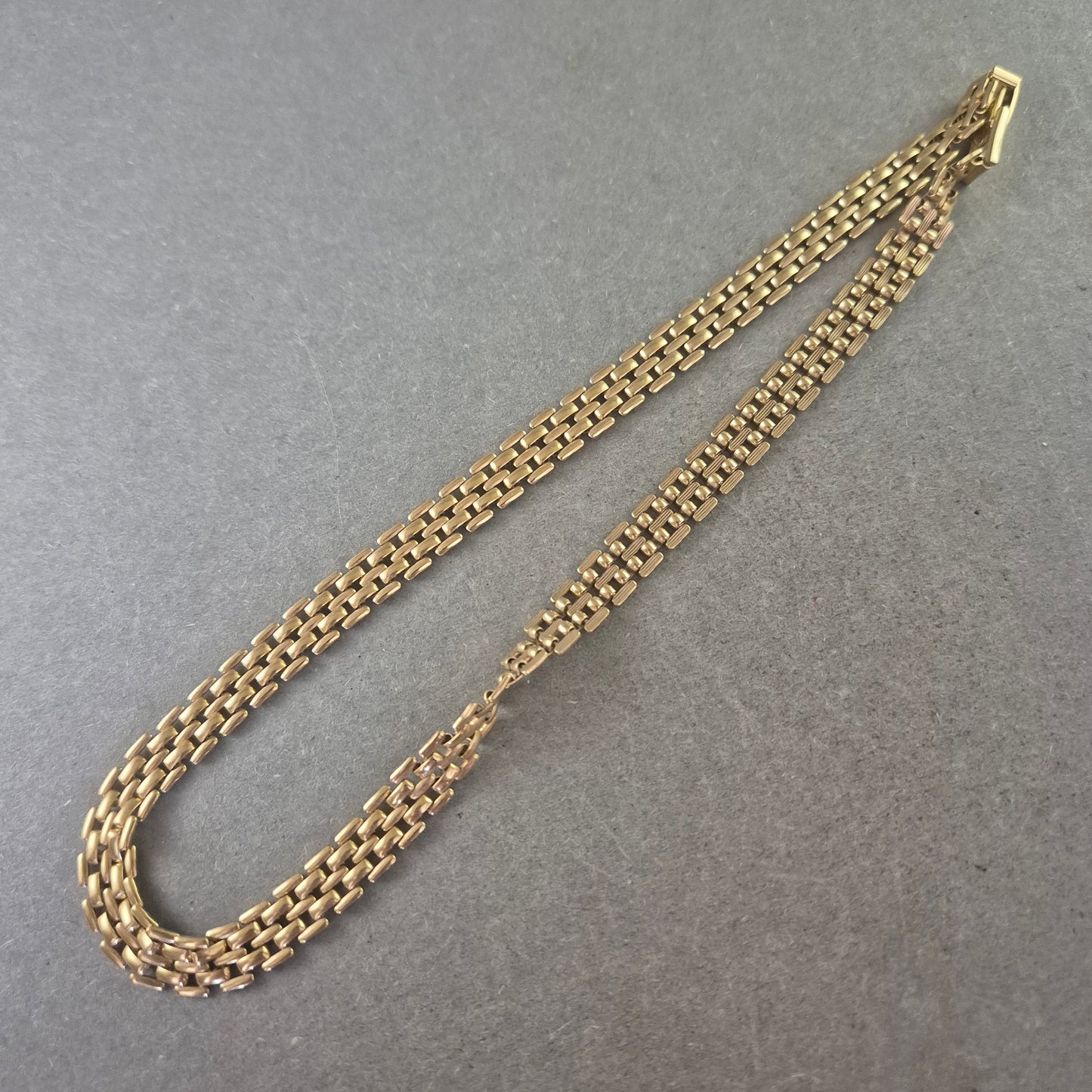 Elegante Damen Halskette goldfarben – Doppelreihiges Gliederdesign