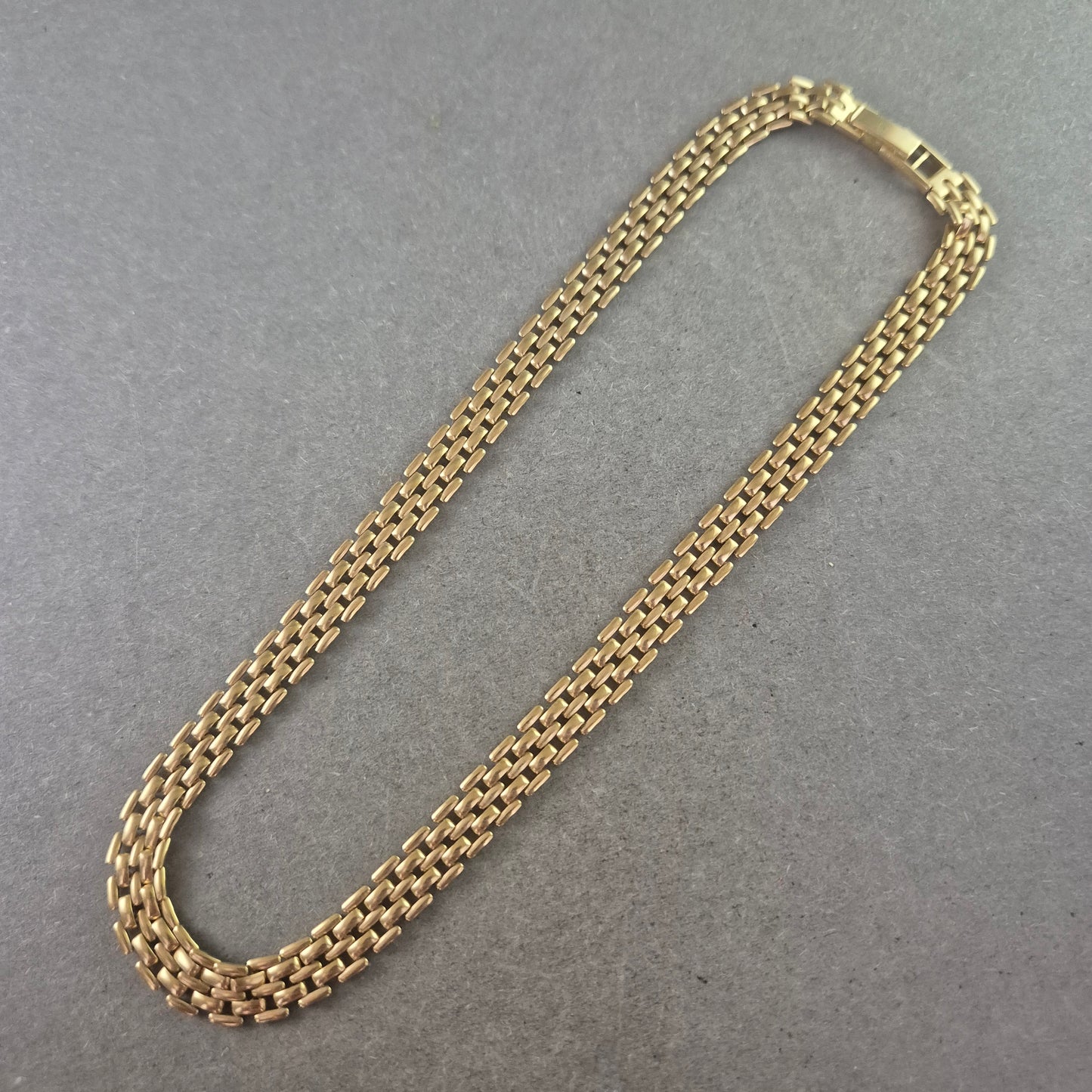 Elegante Damen Halskette goldfarben – Doppelreihiges Gliederdesign