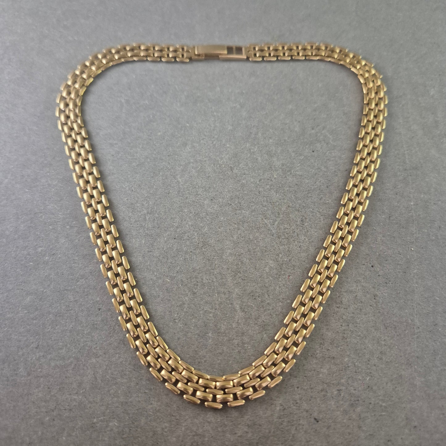 Elegante Damen Halskette goldfarben – Doppelreihiges Gliederdesign