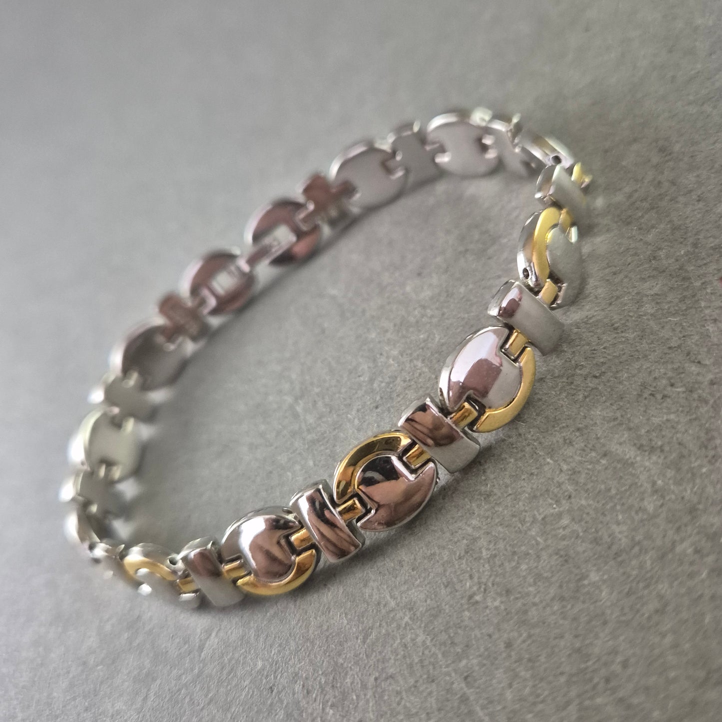 Unisex Armband Edelstahl – Silber Gold Optik, modernes Design