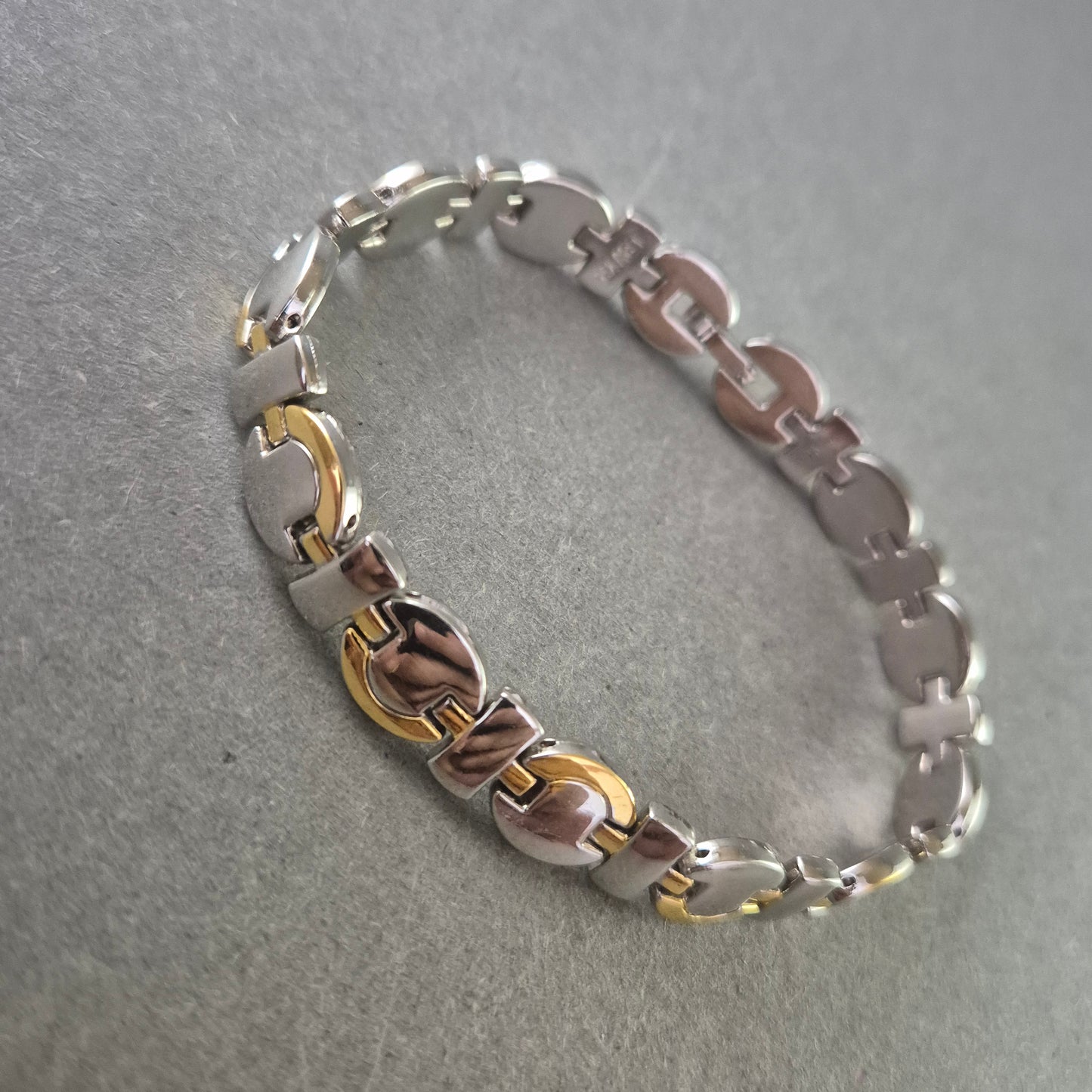 Unisex Armband Edelstahl – Silber Gold Optik, modernes Design