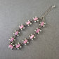Elegantes Silber Armband mit rosa Cabochons und Perlen – Vintage Look