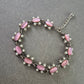 Elegantes Silber Armband mit rosa Cabochons und Perlen – Vintage Look
