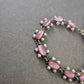 Elegantes Silber Armband mit rosa Cabochons und Perlen – Vintage Look