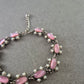 Elegantes Silber Armband mit rosa Cabochons und Perlen – Vintage Look