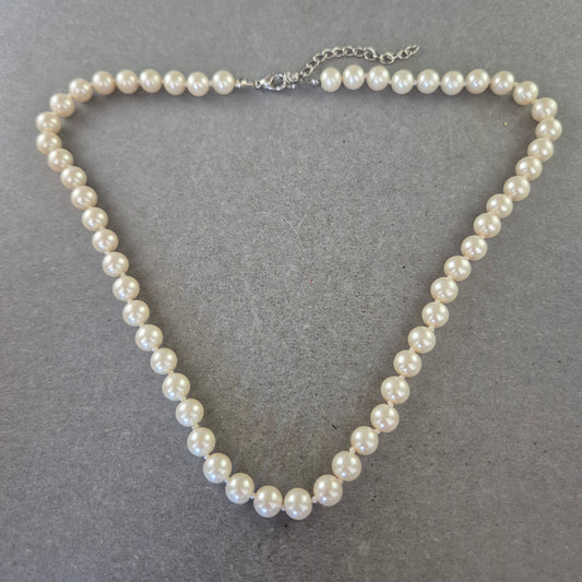 Damen Kette – Klassische Perlenkette mit Verlängerungskette