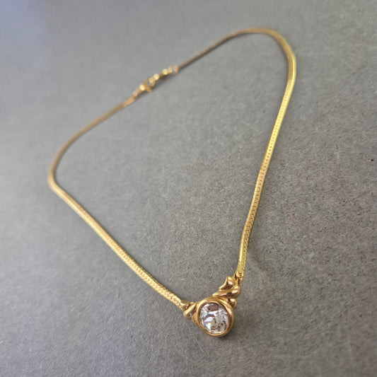 Damen Kette – Vergoldet mit funkelndem Anhänger