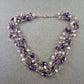 Damen Kette – Mehrreihige Amethyst & Perlen Edelsteinkette
