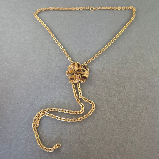 Vintage Kette mit abstraktem Mittelteil – Extravagant & Goldfarben