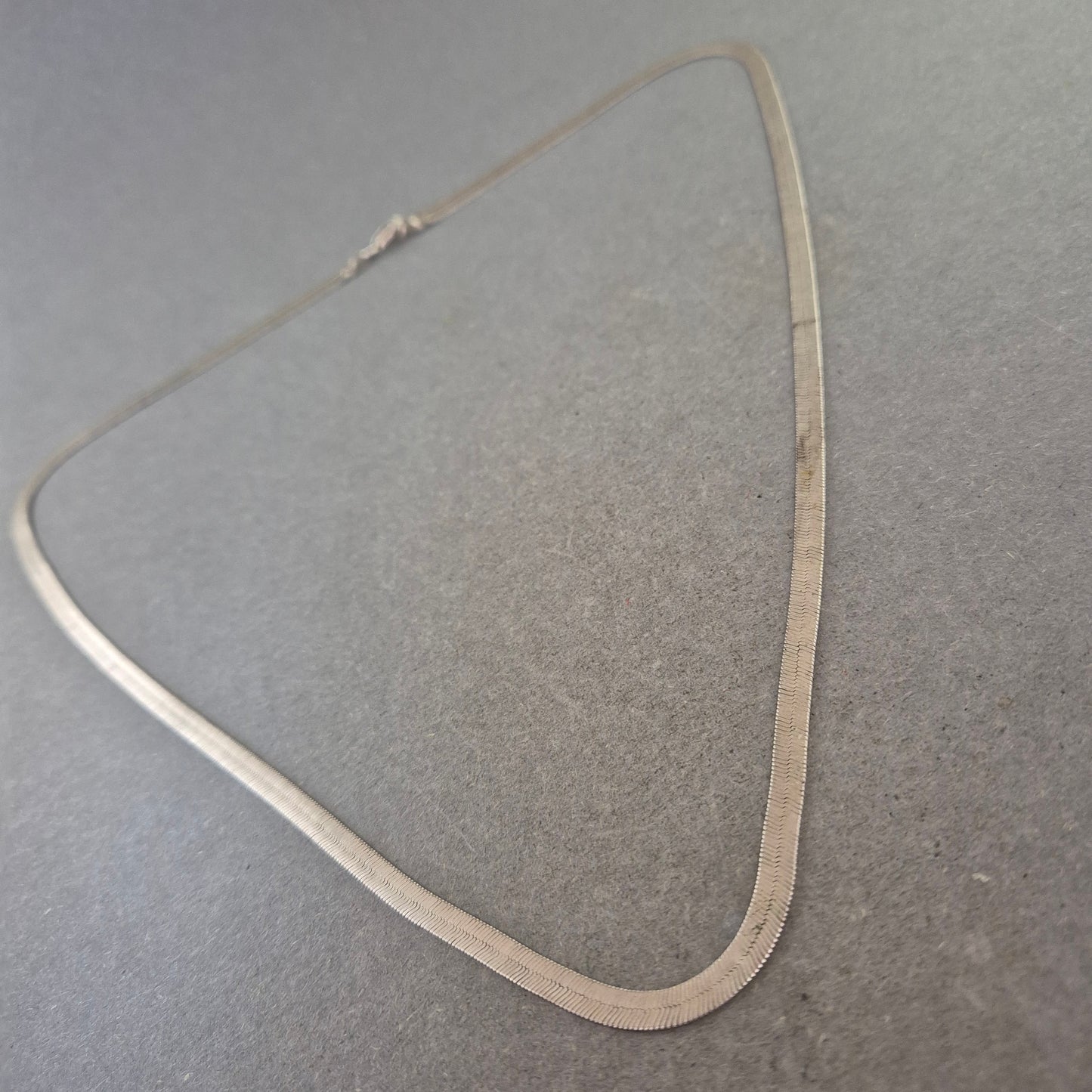 Klassische Silber Halskette – Flachpanzer Design, ca. 45 cm