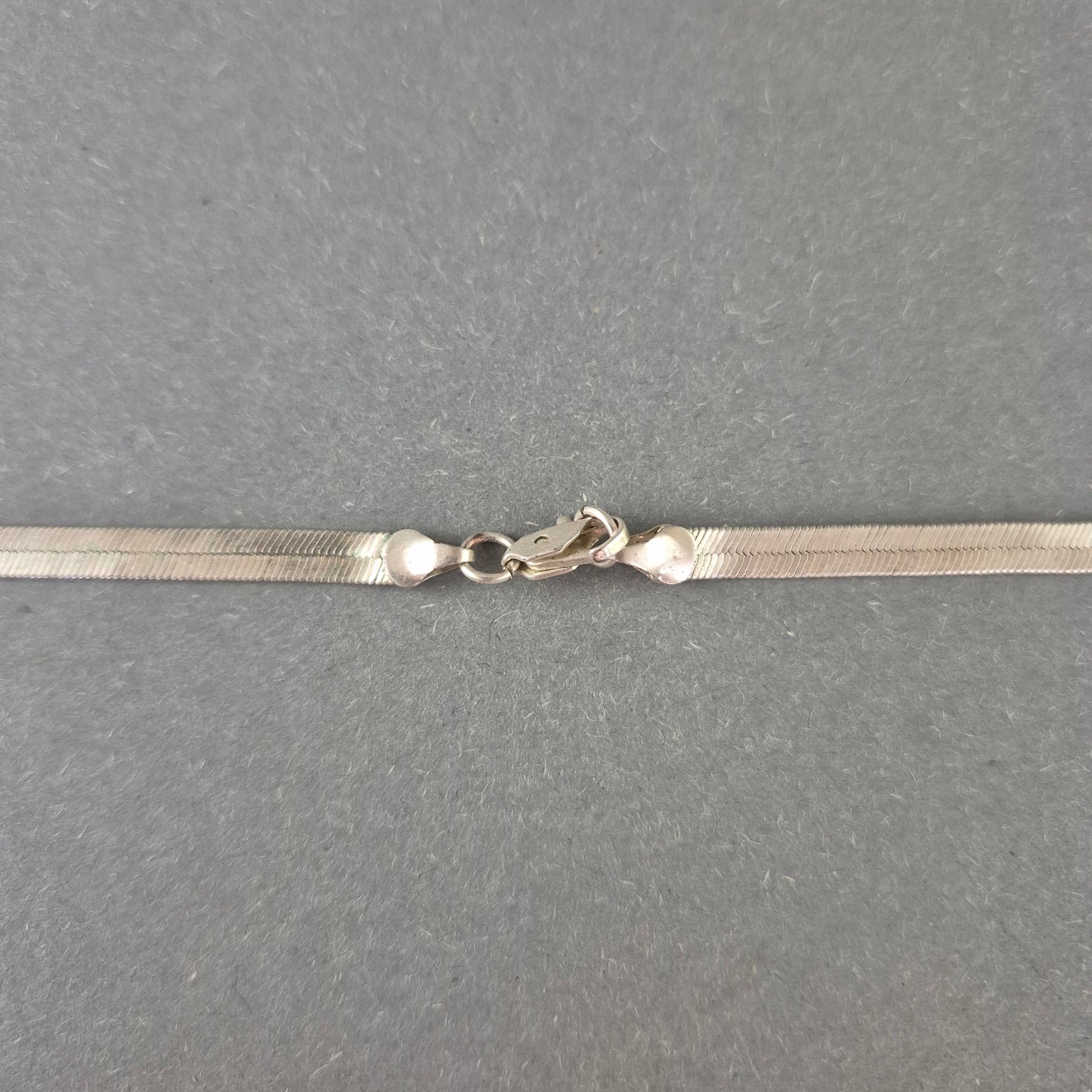 Klassische Silber Halskette – Flachpanzer Design, ca. 45 cm