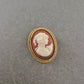 Vintage Kamee Brosche – Ovales Relief mit Damenporträt