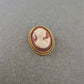 Vintage Kamee Brosche – Ovales Relief mit Damenporträt