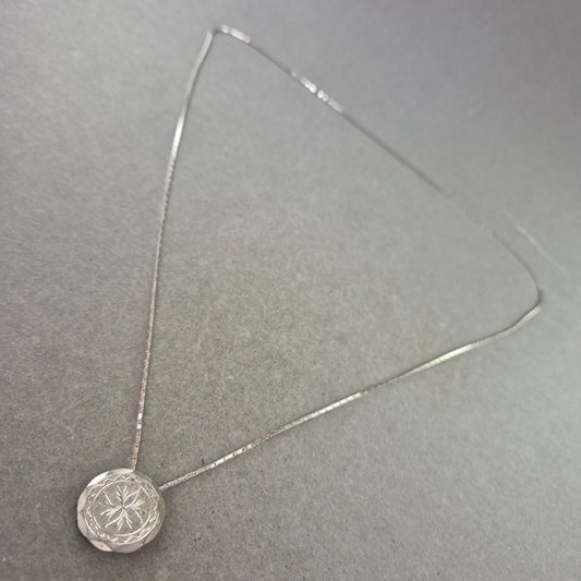 Vintage Kette mit rundem Anhänger – Graviertes Muster