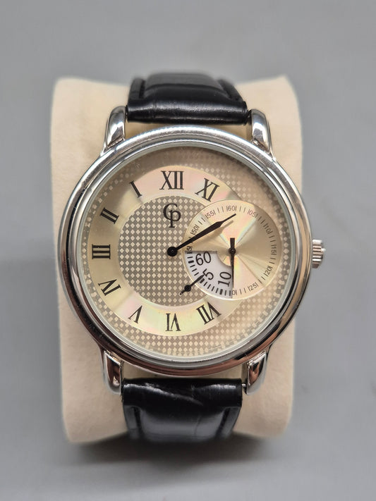 Elegante Cheifel Herren Uhr mit römischen Ziffern und Lederarmband