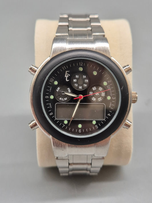 Multifunktionale Eric Chevillard Herren Uhr mit Edelstahlarmband