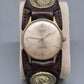 Vintage Isoma Herren Uhr mit Lederband und Münz-Applikation