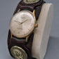Vintage Isoma Herren Uhr mit Lederband und Münz-Applikation