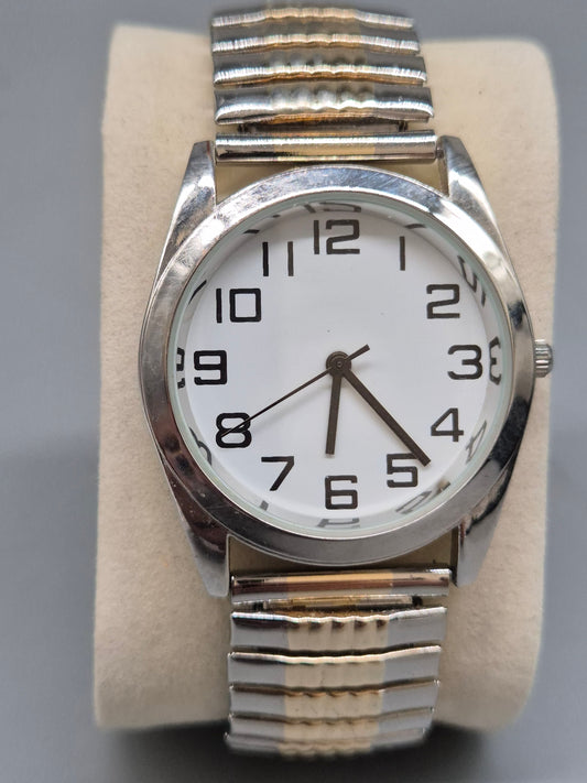 Klassische Herren Uhr mit elastischem Band – Gut lesbares Zifferblatt