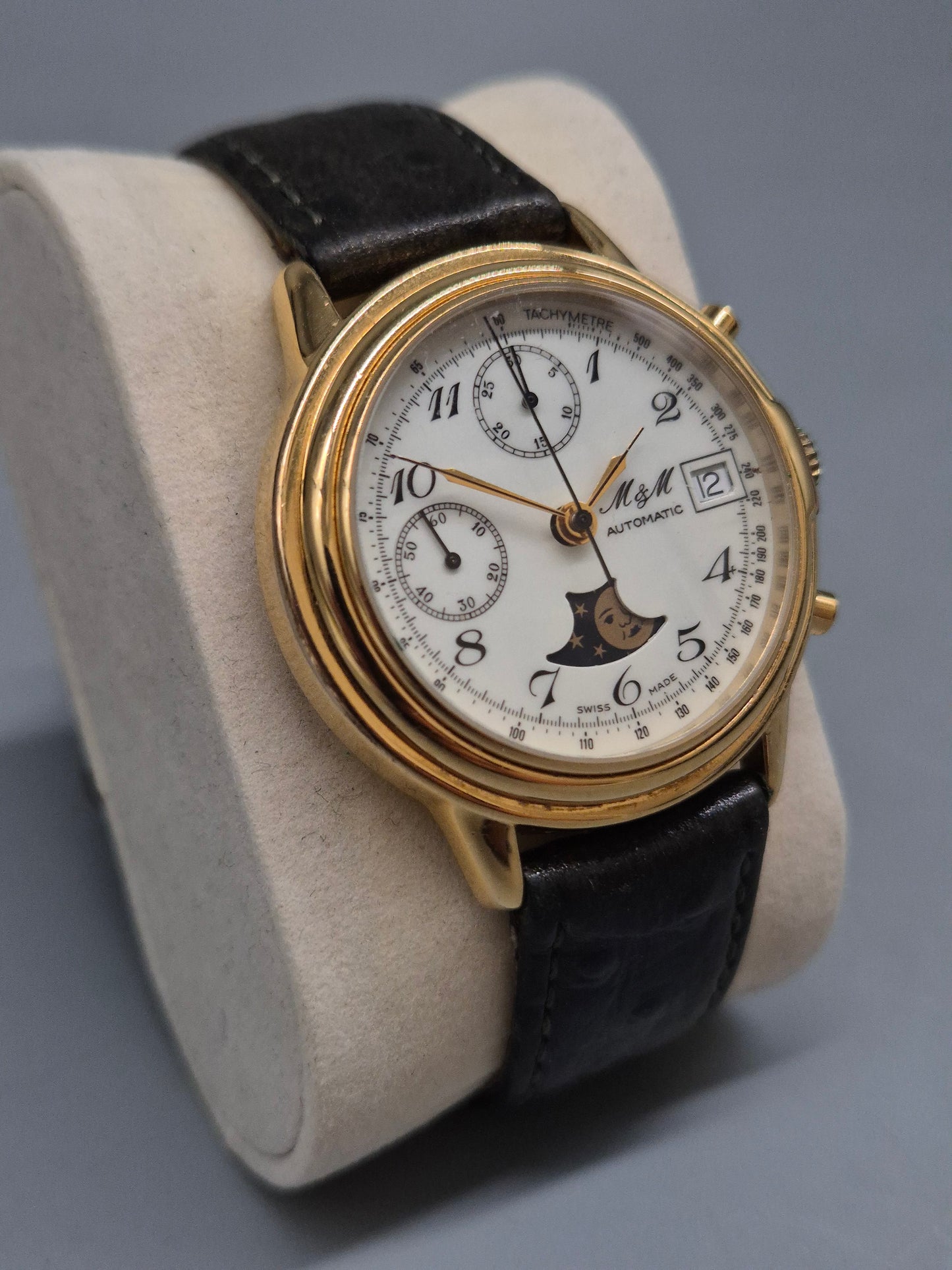 Eleganter M&M Automatic Herren Uhr mit Chronograph und Mondphase