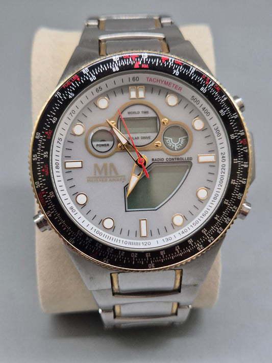 Moderne Meister Anker Radio‑Solar Herren Uhr – Titan, Funk & Weltzeit