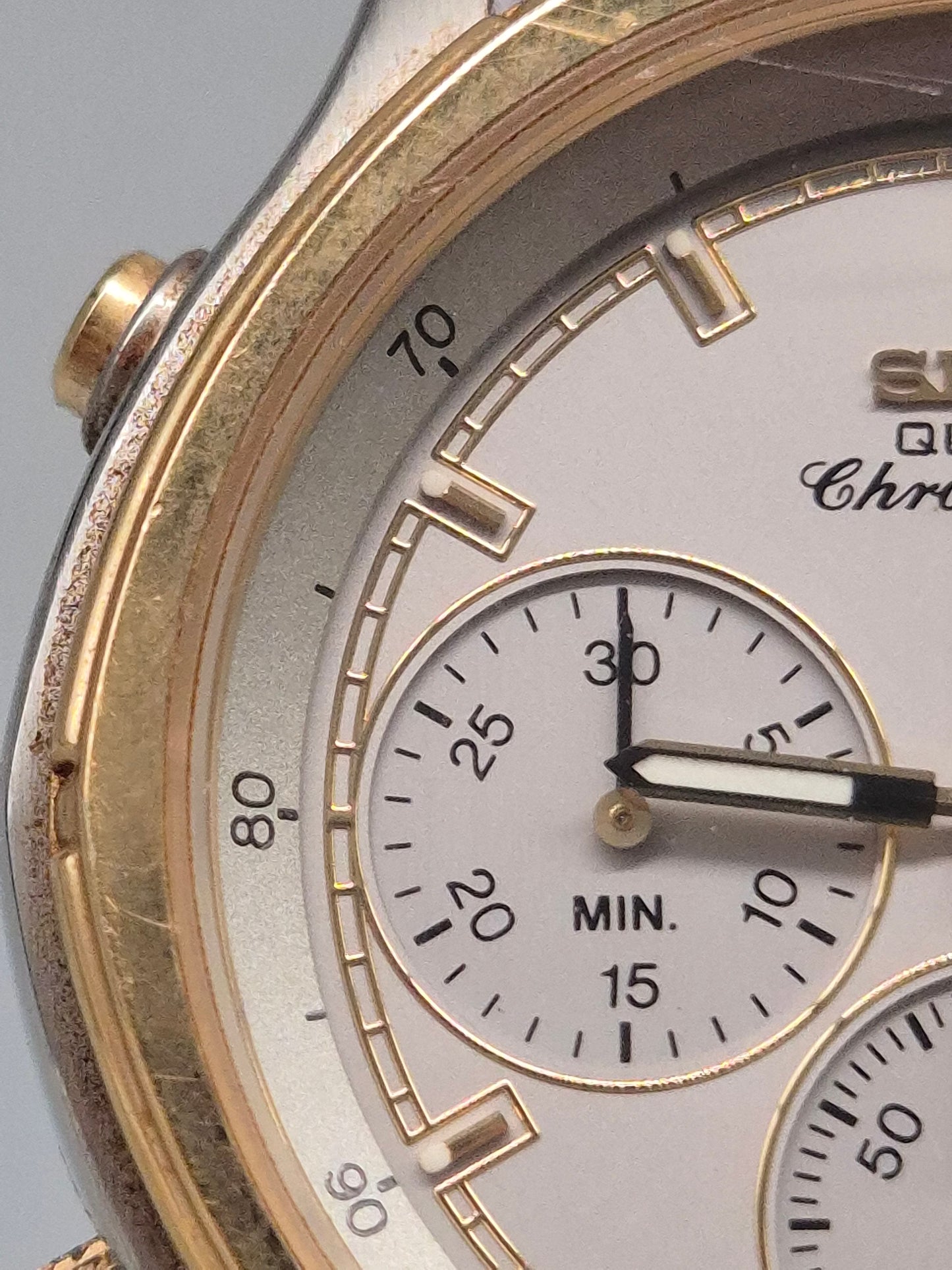 Seiko Quartz Chronograph – 7A38‑718L mit Vintage Lederband & Tachymeter