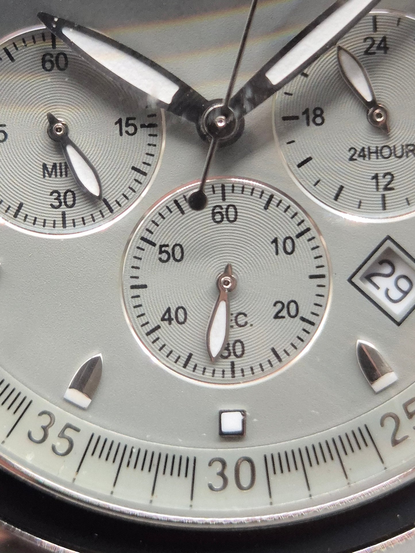 Uhr Danish Design Herren Chronograph Edelstahl schwarzes Kautschukband