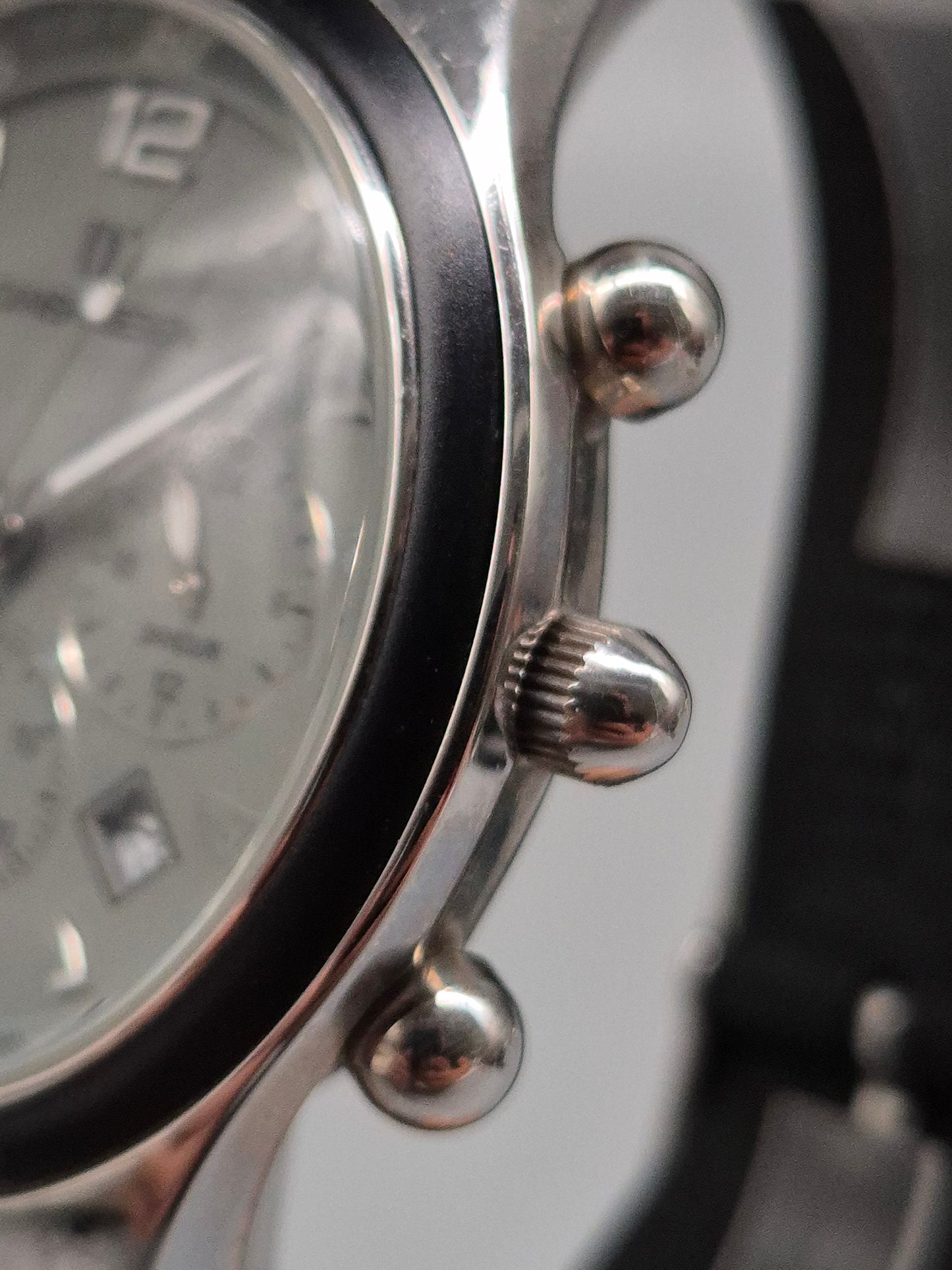 Uhr Danish Design Herren Chronograph Edelstahl schwarzes Kautschukband