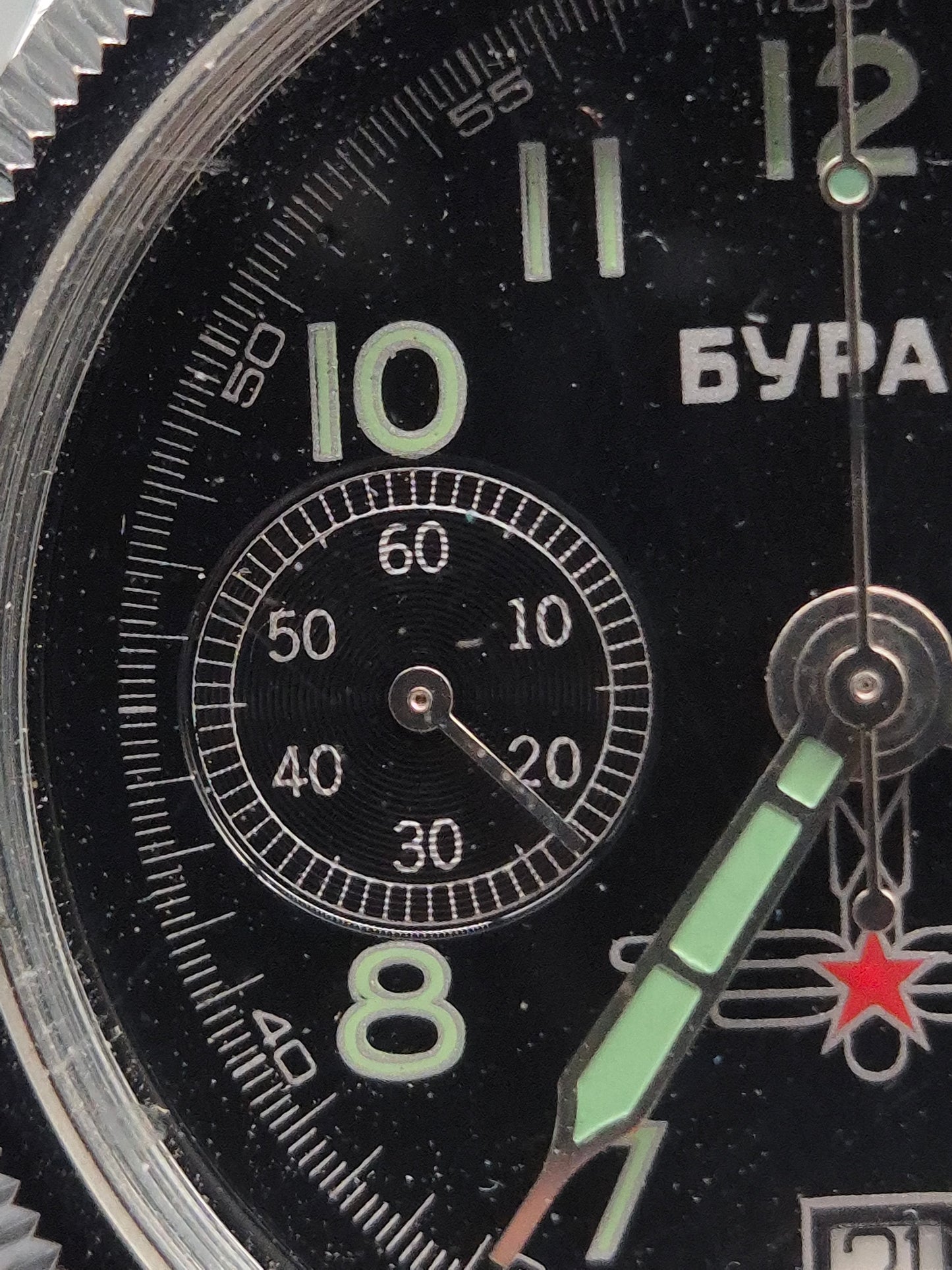 Buran Herren Uhr – Mechanischer Flugchronograph mit Leuchtziffern