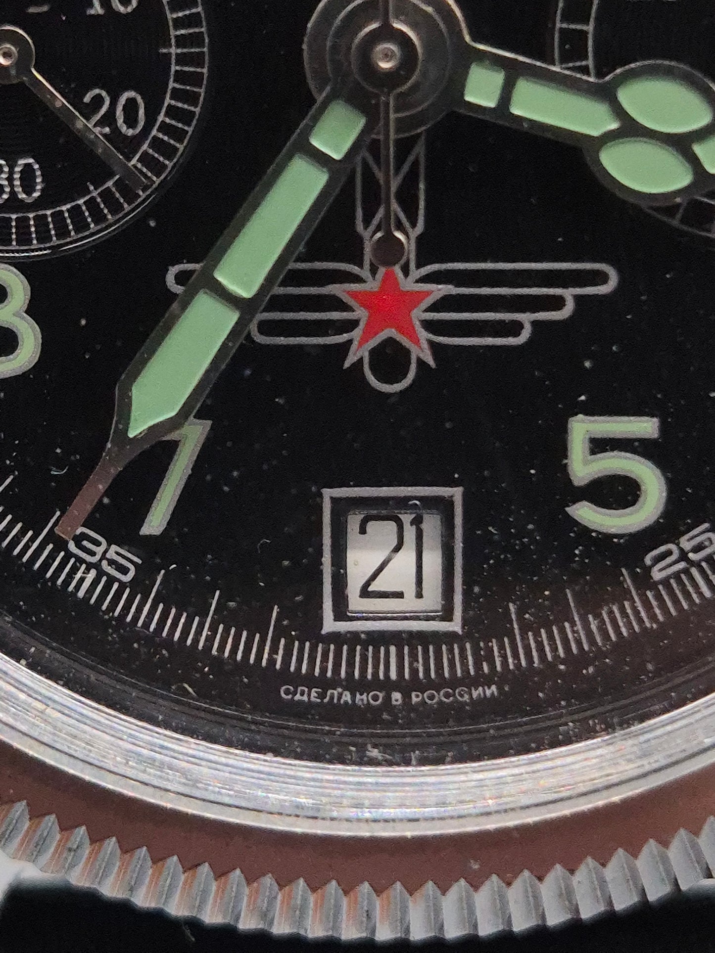 Buran Herren Uhr – Mechanischer Flugchronograph mit Leuchtziffern