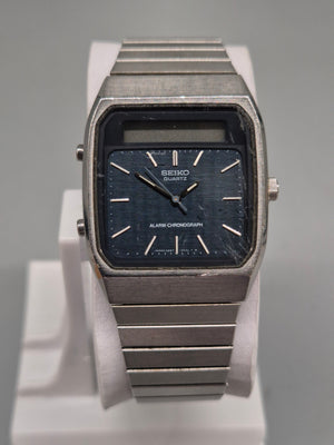 Seiko H557‑503A Vintage Alarm‑Chronograph – Analoge Uhr mit LCD‑Display
