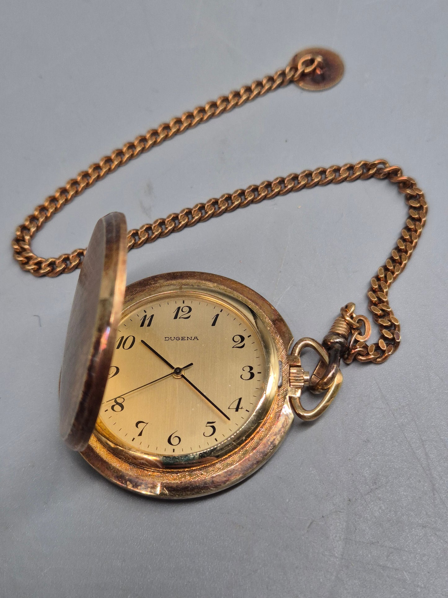 Elegante Dugena Taschenuhr mit Deckel – Klassischer Vintage‑Stil