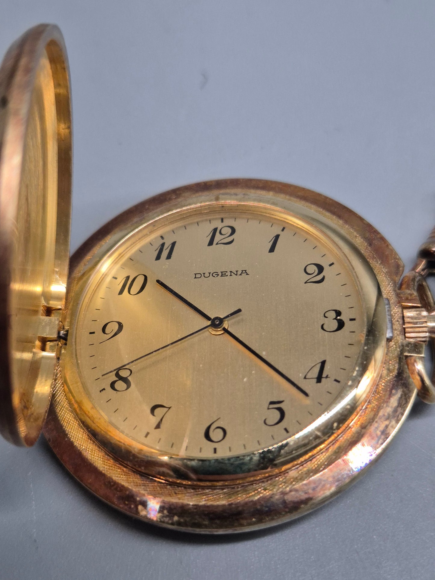 Elegante Dugena Taschenuhr mit Deckel – Klassischer Vintage‑Stil