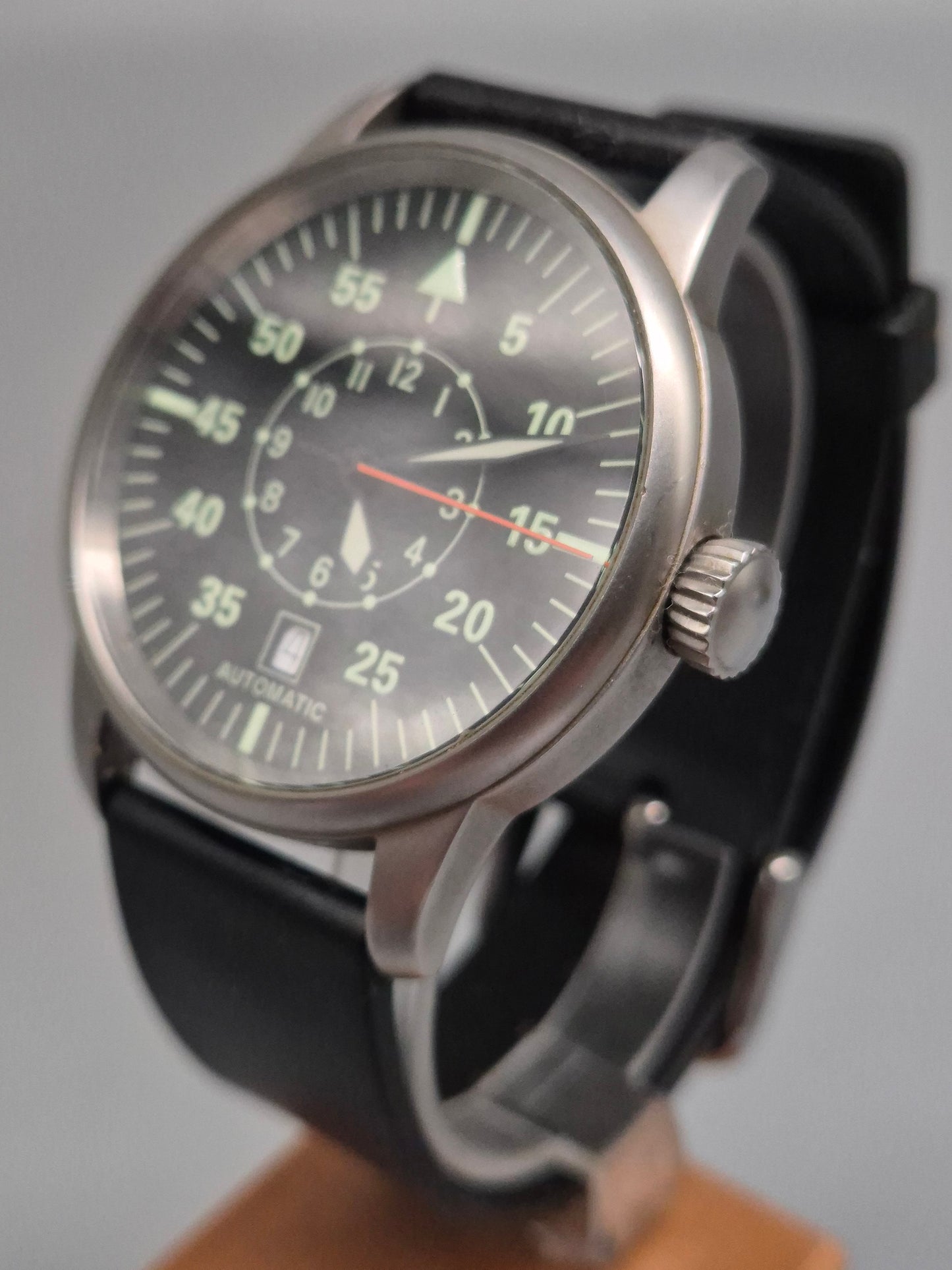 Flieger‑Stil Poljot Herren Uhr – Automatik mit Sichtboden & Datum