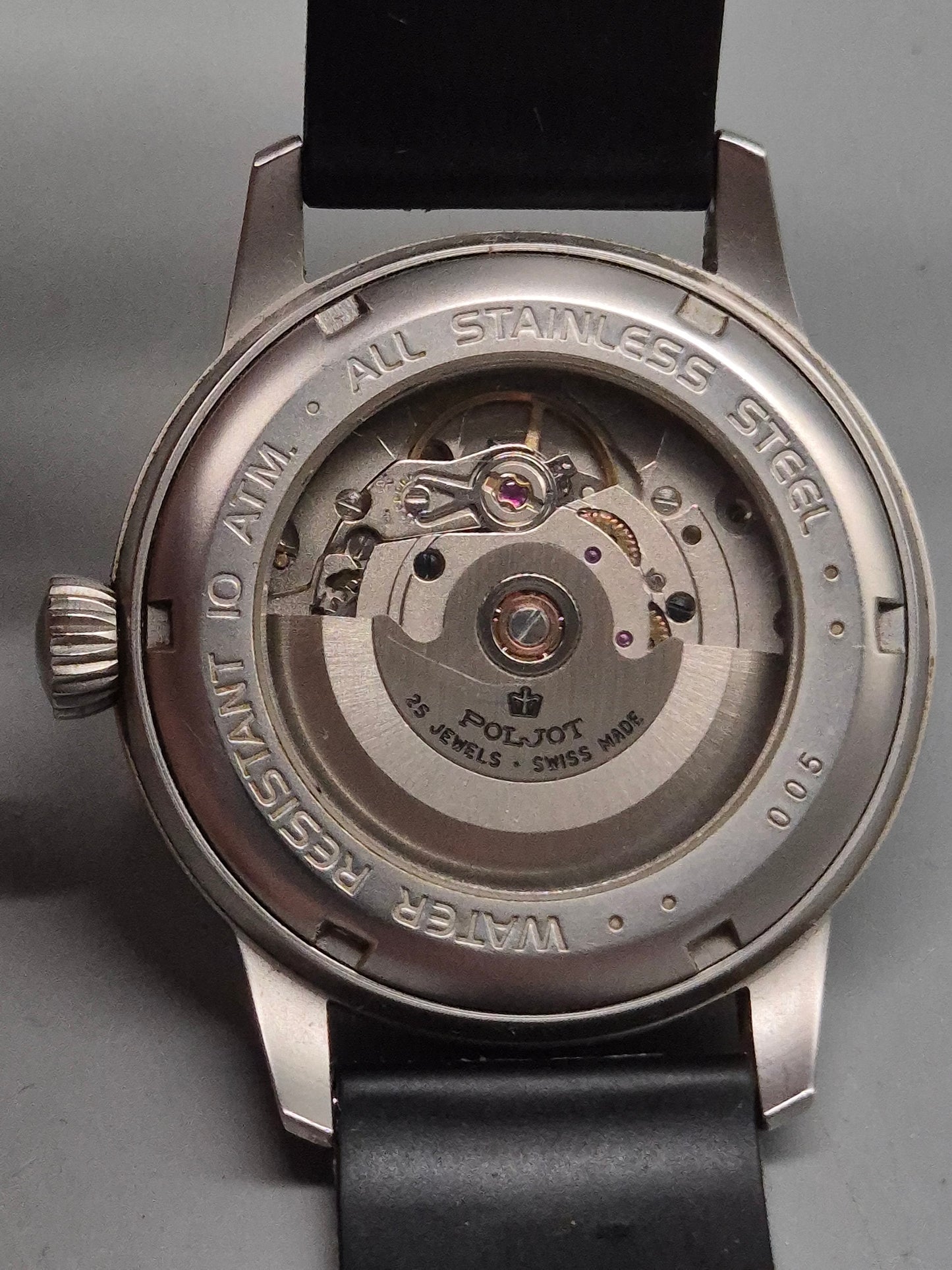 Flieger‑Stil Poljot Herren Uhr – Automatik mit Sichtboden & Datum