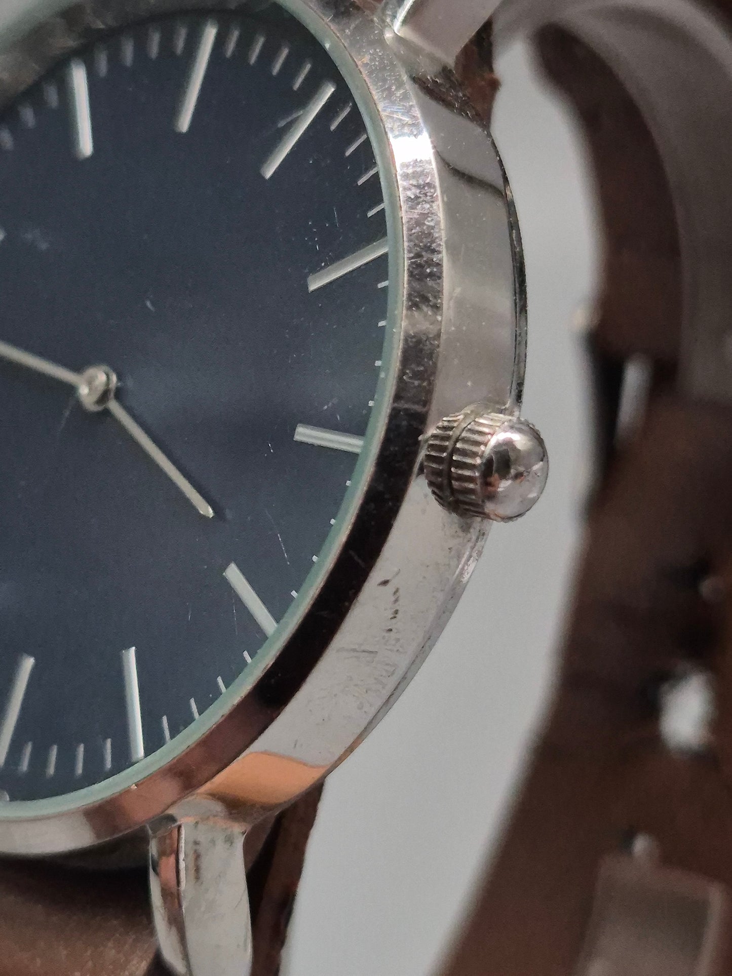 Krontaler Herren Uhr – Dunkelblaues Zifferblatt mit Lederarmband