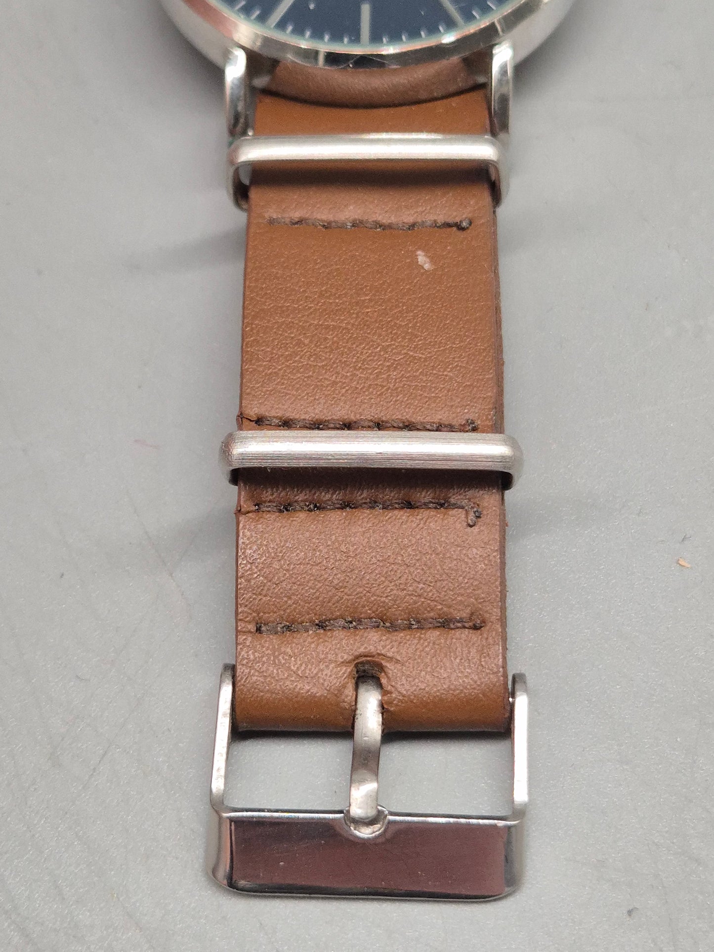 Krontaler Herren Uhr – Dunkelblaues Zifferblatt mit Lederarmband