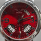 Minoir Herren Uhr – Automatik in Rot mit Datums- und Wochentagsanzeige