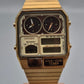 Elegante Citizen Ana‑Digi Temp Herren Uhr – Goldener Retro-Chic
