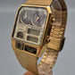 Elegante Citizen Ana‑Digi Temp Herren Uhr – Goldener Retro-Chic