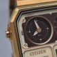 Elegante Citizen Ana‑Digi Temp Herren Uhr – Goldener Retro-Chic