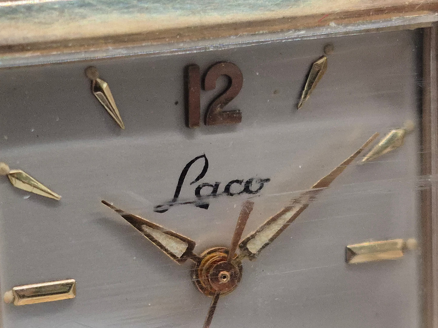 Antike Laco Damen Ketten‑Uhr – Vintage 17 Jewels im Lepidolite‑Schuber