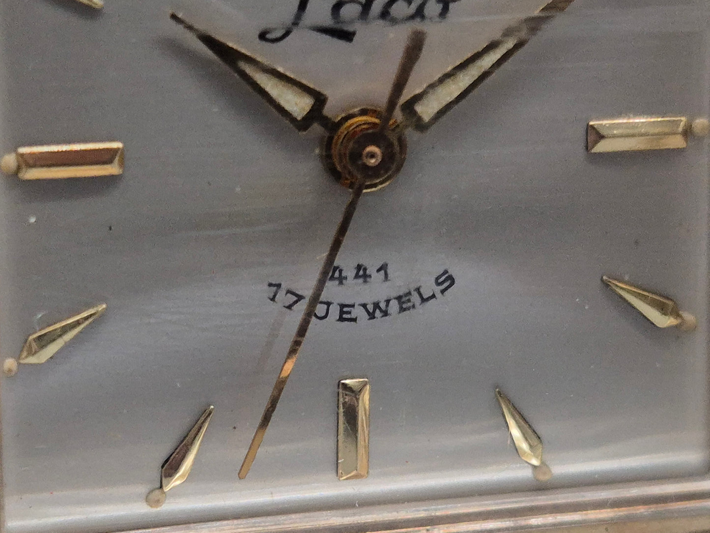 Antike Laco Damen Ketten‑Uhr – Vintage 17 Jewels im Lepidolite‑Schuber