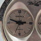 America Time Herren Uhr – Dualzeit mit Edelstahlband
