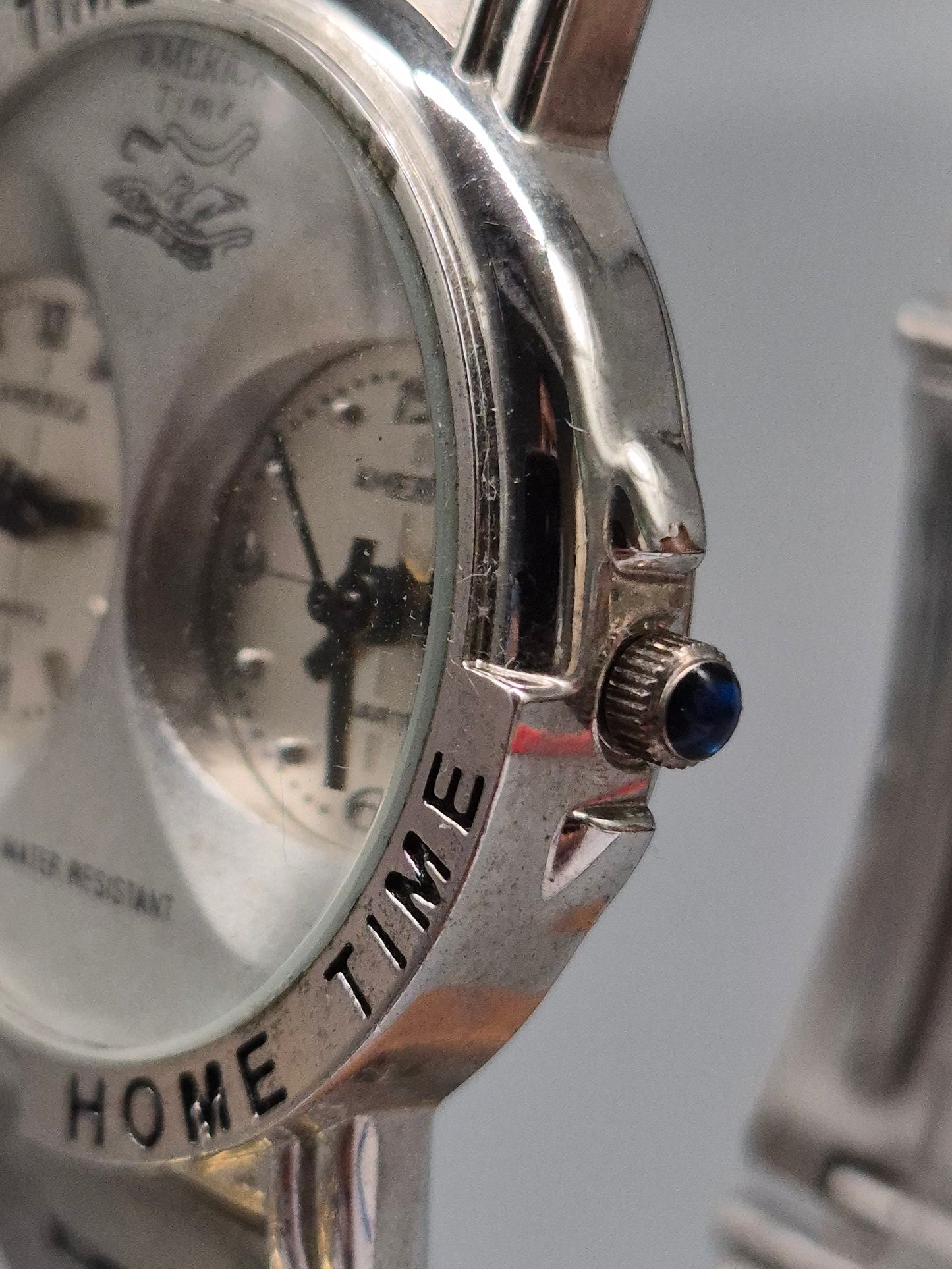 America Time Herren Uhr – Dualzeit mit Edelstahlband