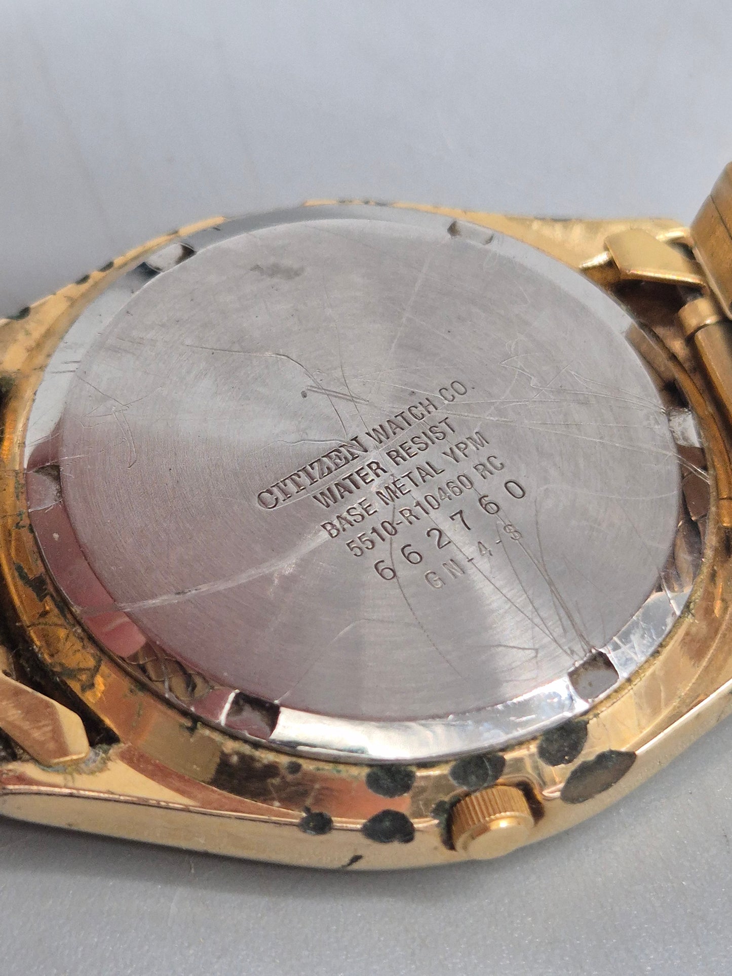 Citizen Herren Uhr – Gold‑Tone Quarz mit Datum, Vintage 5510er Serie