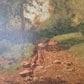 Ölgemälde Landschaft mit Pfad Deutsche Schule (XIX-XX) Gerahmt 28x35cm