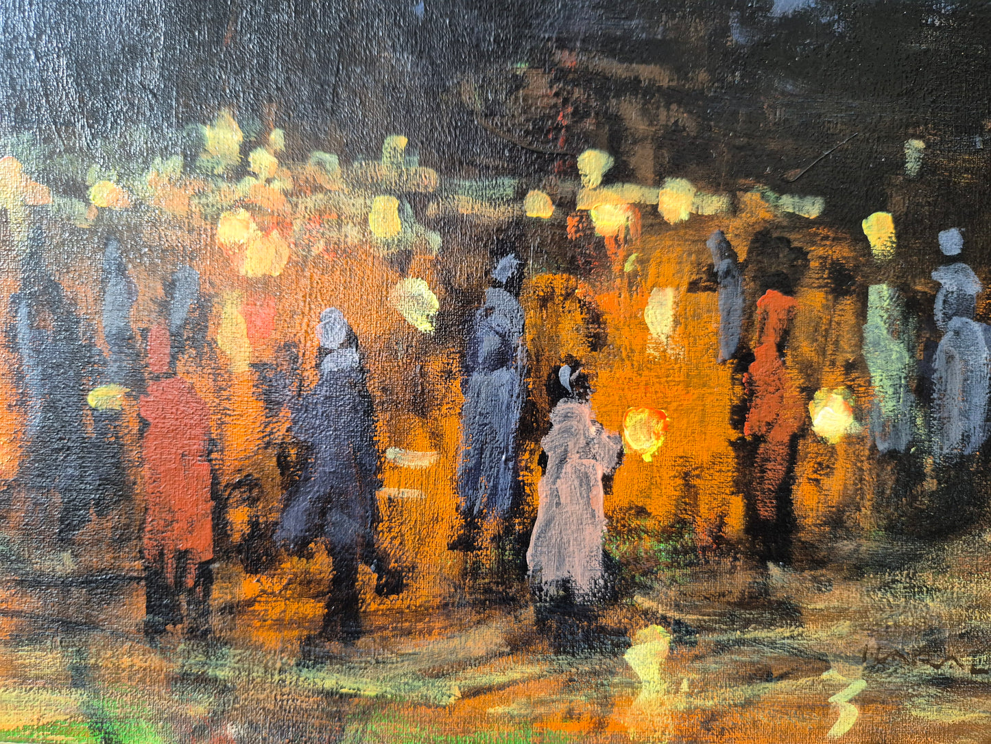 Harald Gosch (geb. 1945) Ölgemälde Sankt Martins Zug Köln 41x51 cm