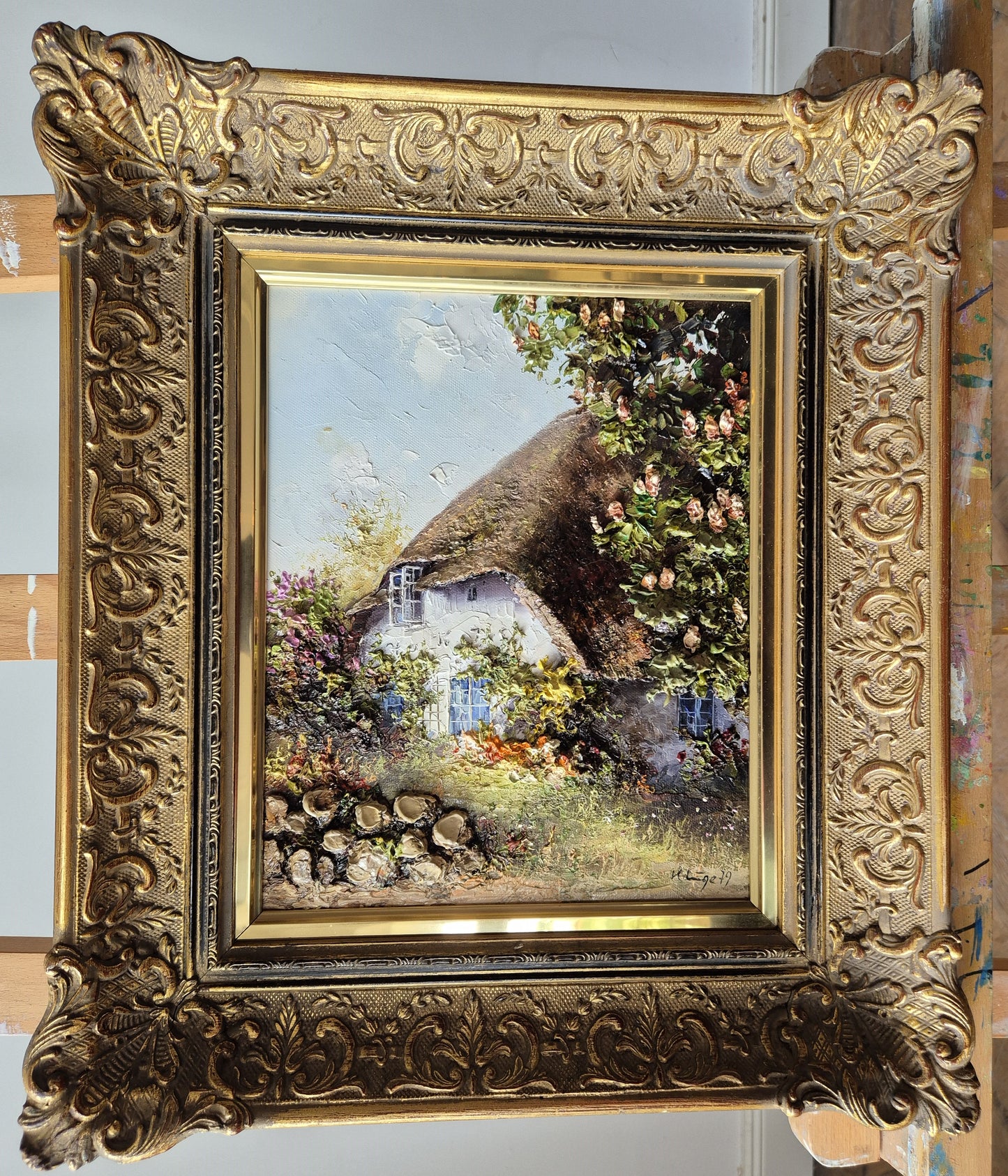 Ölgemälde Sylter Reetdachhaus Kurt Kluge (XX) Handsigniert Datiert 45x39cm