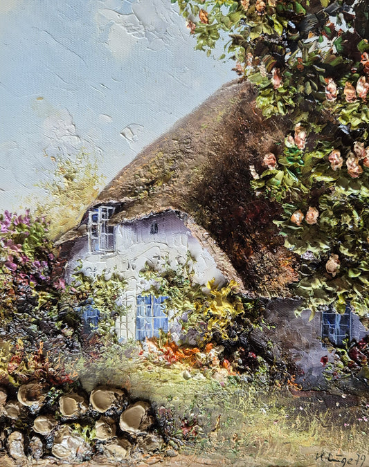 Ölgemälde Sylter Reetdachhaus Kurt Kluge (XX) Handsigniert Datiert 45x39cm